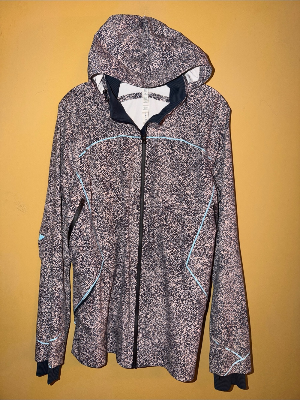 lululemon athletica Speckled Gray Jacket with Light Blue Trim